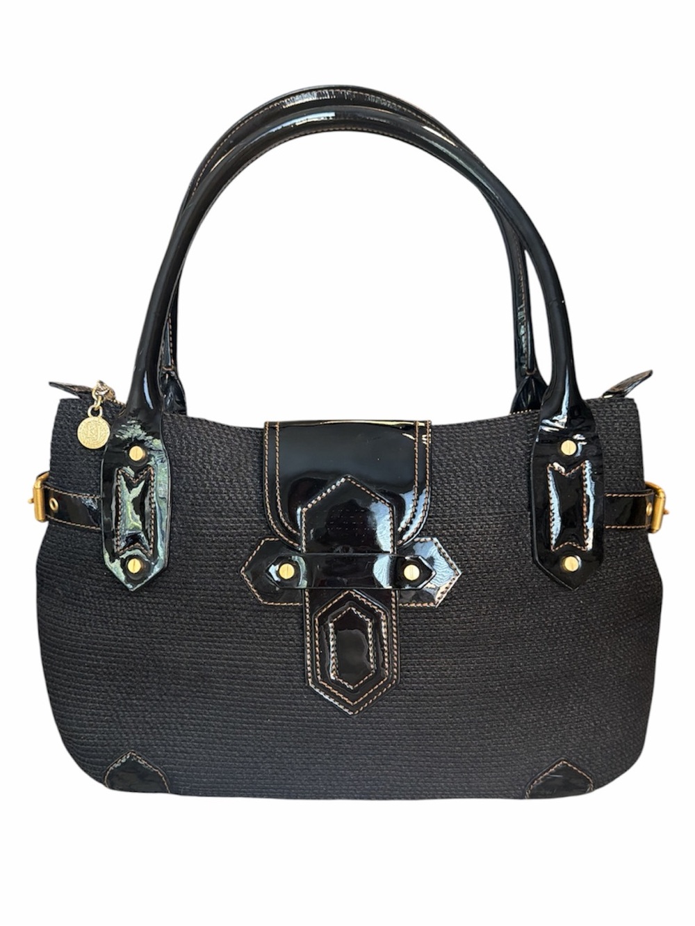 Beautiful Near New Eric Javits Patent Leather Squishee Shoulder Bag